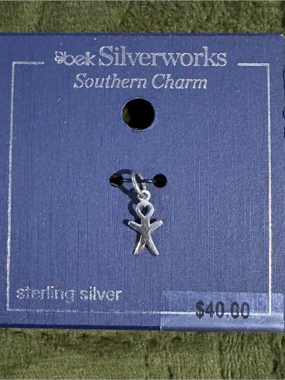 Belk Silverworks Sterling Silver Figure Charm with Heart .5"